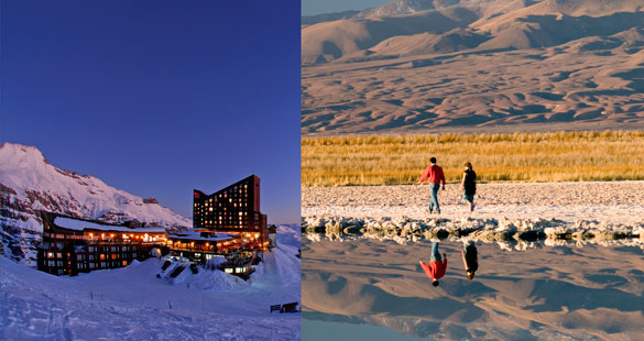Combinação de neve e deserto