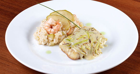 Linguado com crosta de cream cheese