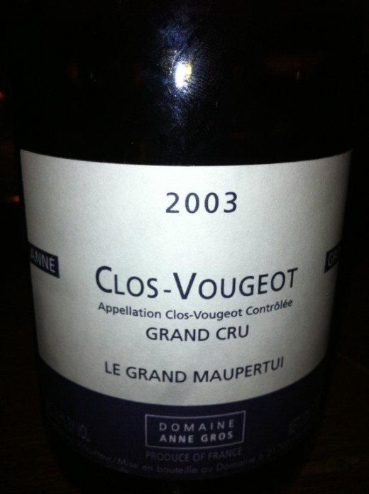 O delicioso Clos de Vougeot 2003  de Anne Gros