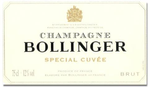 Rótulo da sempre espetacular Bollinger Special Cuvée
