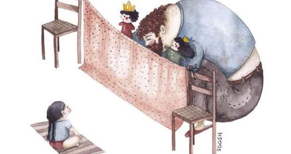 Ilustrações mostram o amor de pai para filha